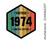 1974 vintage retro limited... | Shutterstock .eps vector #2144362257
