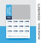 one page wall calendar 2022... | Shutterstock .eps vector #2026638671