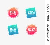 big offer   super sale labels | Shutterstock .eps vector #1007017291