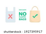 zero waste no plastic bags eco... | Shutterstock .eps vector #1927395917