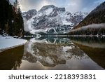 Small photo of A three-hour drive from Aviano Air Base, Italy nestled in the Dolomites of Braies near South Tyrol, Italy, sits Lago Di Braies. This shimmering emerald-green glacier lake offers Airmen the chance to e