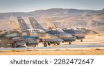U.S. Air Force pilots from the 55th Expeditionary Fighter Squadron taxi alongside the Israeli Air Force during Desert Falcon in Israel, Jan. 16, 2022. 