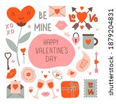  set of colorful romantic... | Shutterstock .eps vector #1879204831