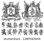 heraldry in vintage style.... | Shutterstock .eps vector #1385565644