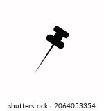 push pin icon vector on a white ... | Shutterstock .eps vector #2064053354