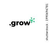 letter grow logo design. linear ... | Shutterstock .eps vector #1990696781
