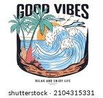 summer good vibes graphic print ... | Shutterstock .eps vector #2104315331