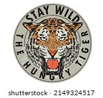 Hungry Tiger Face Graphic Print ...