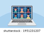 online webinars from home via... | Shutterstock .eps vector #1951231207
