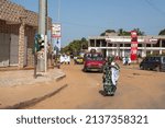 Small photo of BAKAU, THE GAMBIA - FEBRUARY 6, 2022 the Jah Oil station on the Old Cape Road