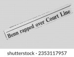 Small photo of Benn rapped over Court Line - news story from 1975 UK newspaper headline article title pencil sketch