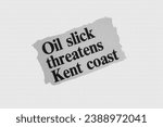 Small photo of Oil slick threatens Kent coast - news story from 1975 UK newspaper headline article title