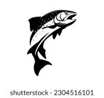 rainbow trout logo  black and...
