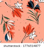 seamless pattern on coral... | Shutterstock . vector #1776514877