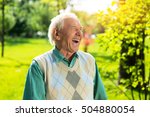 Senior Man Laughing. Elderly...