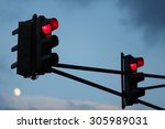 Traffic Light With Red Light...