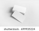 blank business cards on paper... | Shutterstock . vector #699935224