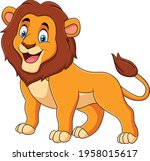 cute lion cartoon animal vector ... | Shutterstock .eps vector #1958015617
