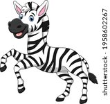 cute zebra cartoon animal... | Shutterstock .eps vector #1958602267