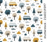 car pattern with children's... | Shutterstock .eps vector #2160219397