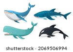 Whales Collection In Cartoon...