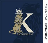 letter k with roaring lion.... | Shutterstock .eps vector #1973786417