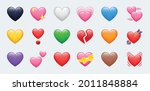Heart Color Set Icons Vector...