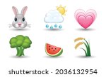 6 emoticon isolated on white... | Shutterstock .eps vector #2036132954