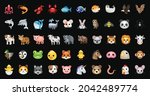 animals vector emoji... | Shutterstock .eps vector #2042489774