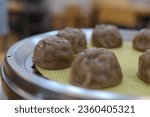 Several buckwheat dumplings with beautiful round shapes