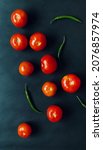 fresh  juicy  red tomatos and... | Shutterstock . vector #2076857974