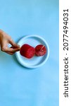 watermelon pop stick in hand... | Shutterstock . vector #2077494031
