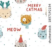 Cute Christmas Seamless Pattern ...