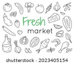 a banner with food and a fresh... | Shutterstock .eps vector #2023405154
