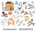 winter set with botanical... | Shutterstock .eps vector #2053469291