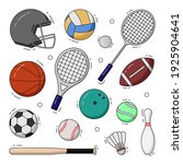 sport collection with coloring. ... | Shutterstock .eps vector #1925904641