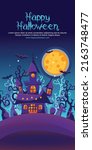 happy halloween with dark... | Shutterstock .eps vector #2163748477