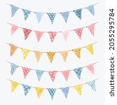watercolor flags and bunting... | Shutterstock .eps vector #2055295784