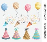 watercolor party celebration... | Shutterstock .eps vector #2093069881