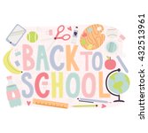 cute pastel set of school... | Shutterstock .eps vector #432513961