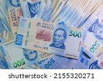 Small photo of Mexican peso background. Banknote. Foreign exchange. Five hundred. Financial business concept. Mexican Peso Bills. high denomination