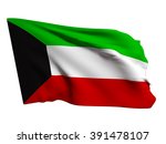 3d rendering of a kuwait flag... | Shutterstock . vector #391478107