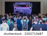 Small photo of Customers crowd at the Apple The Grove in Los Angeles on Friday, Sept. 16, 2022. Apple's iPhone 14 lineup and Apple Watch Series 8 are available to purchase in-store starting Friday.