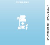 medicine bottle vector  icon. | Shutterstock .eps vector #593016674