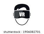 icon man in vr glasses  360 ... | Shutterstock .eps vector #1906082701