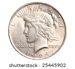 Antique Silver Dollar Isolated...