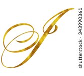 monogram i gold faux foil... | Shutterstock . vector #343990361