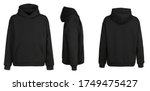 Blank black hoodie template....