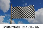 racing flag waving 3d render... | Shutterstock . vector #2152462137