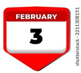 3 February Vector Icon Calendar ...